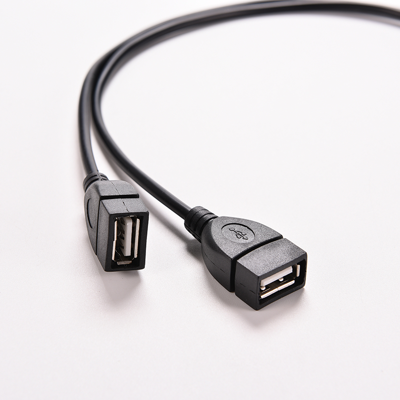 USB 2.0 A Male To 2 Dual USB Female Jack Y Splitter Hub Power Cord Adapter Cable. 