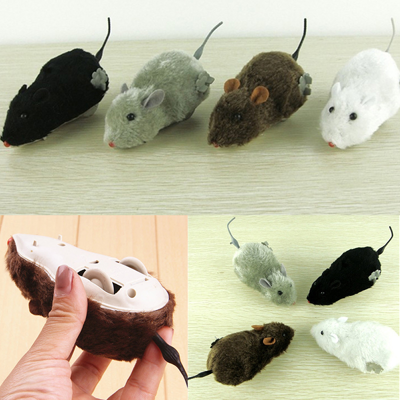 Wind Up Funny Running Mouse Rat Move Tail Cat Kitten Prank Toy Joking Gag Gift. 