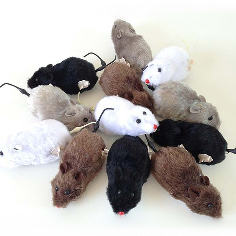 Wind Up Funny Running Mouse Rat Move Tail Cat Kitten Prank Toy Joking Gag Gift. 