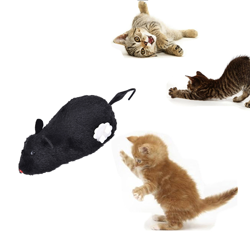 Wind Up Funny Running Mouse Rat Move Tail Cat Kitten Prank Toy Joking Gag Gift
